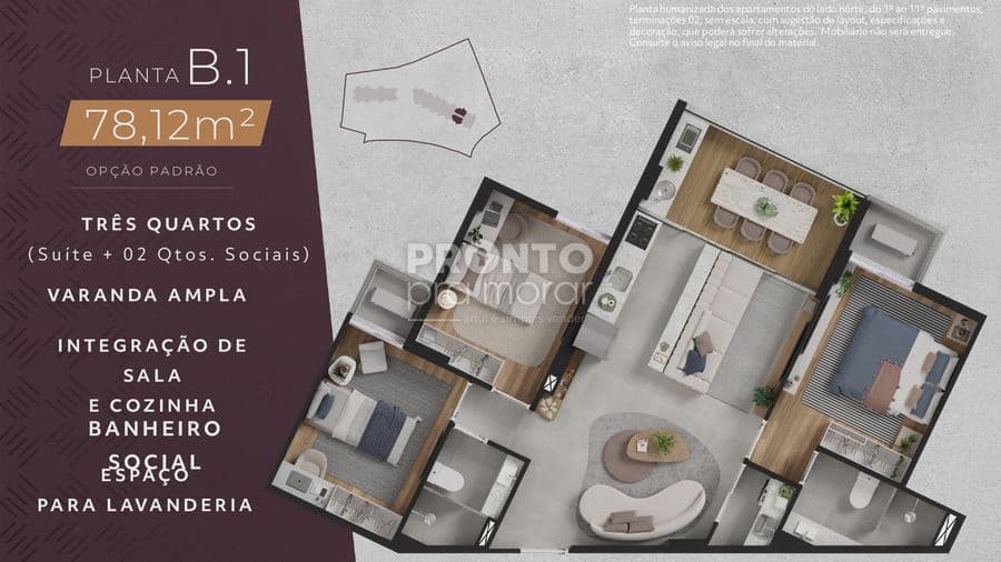imagem de  apartamento Bairro de Paiva Cabo de Santo Agostinho PE, com 78,12 m².