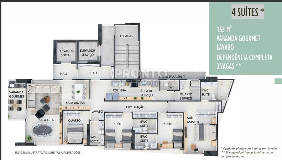 imagem de apartamento Bairro de Madalena Recife PE, com 153,00 m².