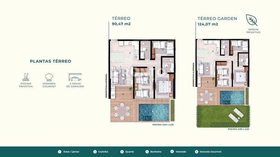 imagem de apartamento Bairro de Muro Alto Ipojuca PE, com 90,47 m².